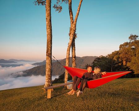 Imagem de Rede De Dormir Descanso Camping Pesca Lazer Portátil Com  Corda e Mosquetão  Portable Style