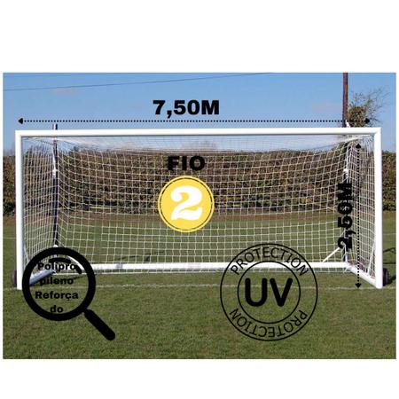AGORA Redes de 3 mm para objetivos de futebol de 1,5 m x 2,5 m sem