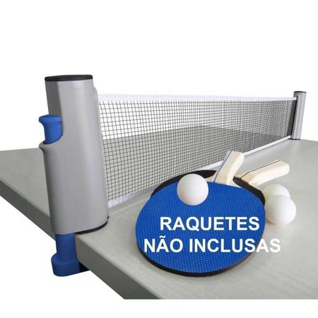 Imagem de Rede Retrátil para Ping Pong Tênis de Mesa Expansível até 1,60m Nylon Bel Fix Branco