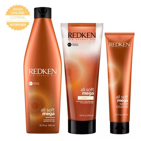 Imagem de Redken All Soft Mega Kit - Shampoo + Másc +Leave-in