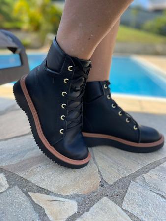 Bota coturno cheap feminina salto baixo
