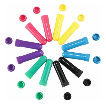 Imagem de Refil Colorido De Inalador Nasal Aromaterapia Óleo Essencial 10 unidades
