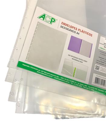 Imagem de Refil de Envelopes Plásticos Para Pasta Catalogo inteligente 20 Unidades A4