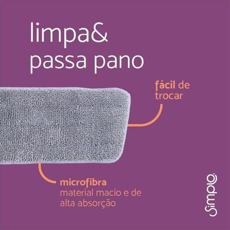 Imagem de Refil de Microfibra para Mop Spray Simple Cinza - Oikos