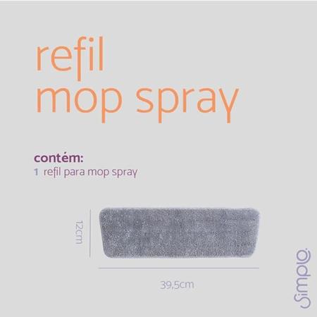 Imagem de Refil de Microfibra para Mop Spray Simple Cinza - Oikos