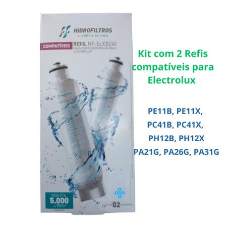 Imagem de Refil Filtro Compatível Electrolux PE11B, PE11X, PC41B, PC41X, PH41B, PH41X - Kit c 2 - Hidrofiltros