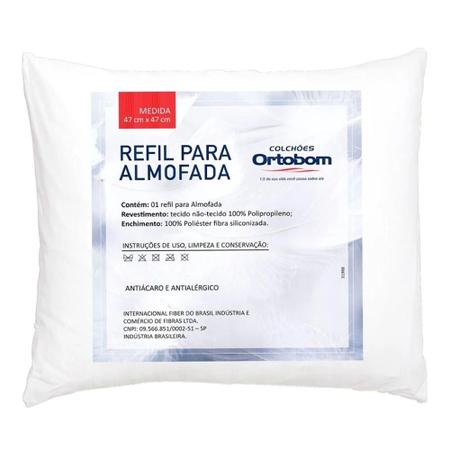 Imagem de Refil para Almofadas Ortobom 47x47cm 220g