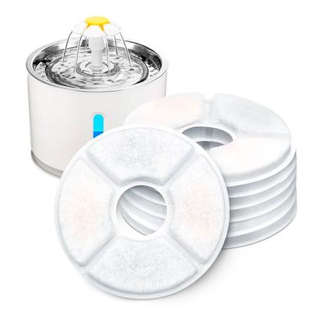 Refil Para Bebedouro Fonte Pet Kit 4 Refis Filtro Purificador Carvão Ativado Para Gatos Cães Cão PET - Newpet Imagem de Refil Para Bebedouro Fonte Pet Kit 4 Refis Filtro Purificador Carvão Ativado Para Gatos Cães Cão PET