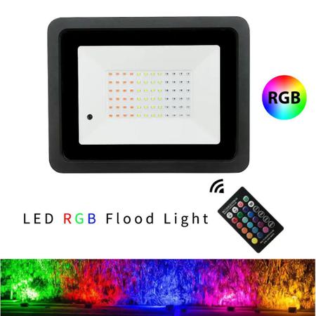 Imagem de Refletor 20W LED SMD Slim Mini Holofote RGB Colorido IP67 Bivolt