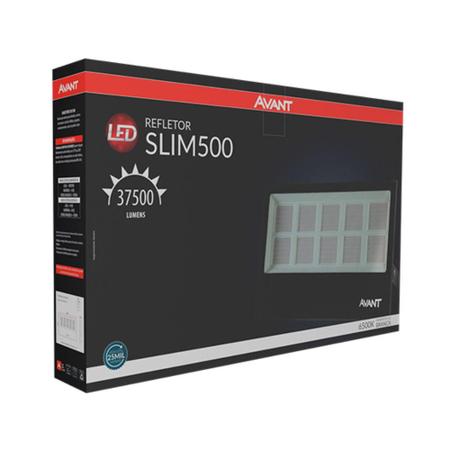 Imagem de Refletor Avant Led Slim 500w Preto Bivolt 5 Unidades