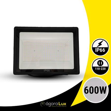 Imagem de Refletor De Led Holofote 600w Ip66 Luz Fria A Prova D Agua Potente Quintal Empresa