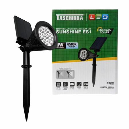 Imagem de Refletor/espeto led solar jardim es1 3w 6500k