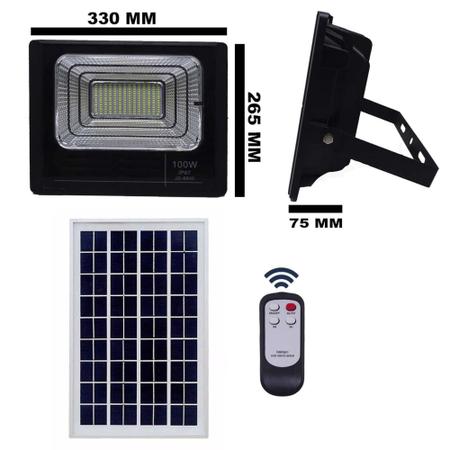 Imagem de Refletor holofote led solar smd 100w 6500k(branco frio)bivolt c/ placa - Valepinho