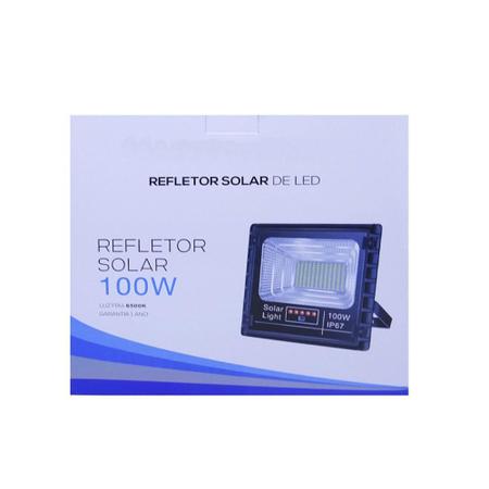 Imagem de Refletor holofote led solar smd 100w 6500k(branco frio)bivolt c/ placa - Valepinho