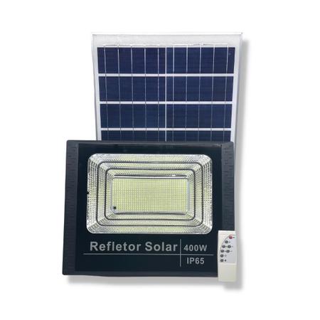 Imagem de Refletor Holofote Solar 400W 6000K+Placa Solar Prova Dágua