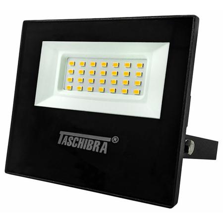 Imagem de Refletor Holofote Taschibra TR LED 30W Slim 6500K Preto Bivolt Resistente à Água Ambientes Externos (Luz Branca Fria)