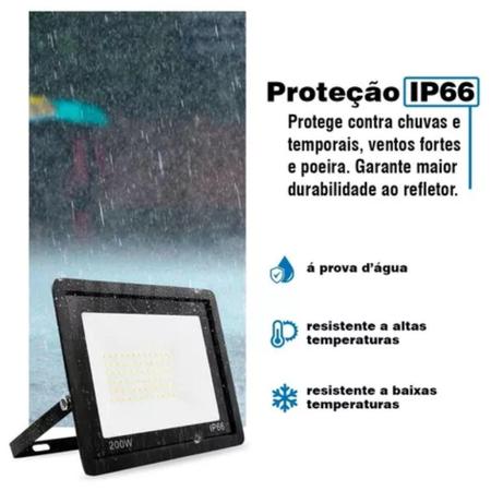 Imagem de Refletor LED 200W Iluminação Casa Varanda Pequeno Médio