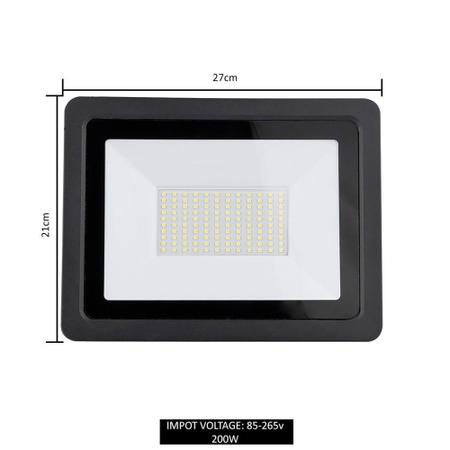 Imagem de Refletor LED 200w Smd Prova D'água Ip66 Holofote 6500k branco frio 127/220V - Chimex