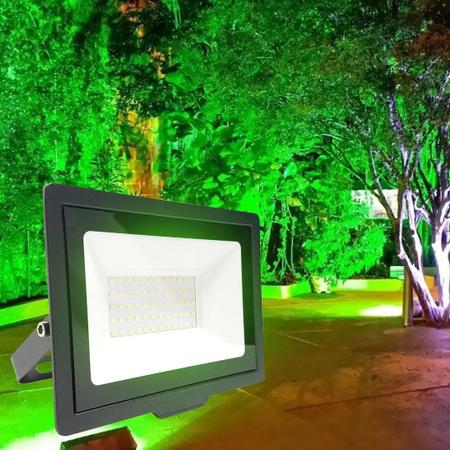 Imagem de Refletor LED 50w Luz Verde P/ Jardim e Decoração