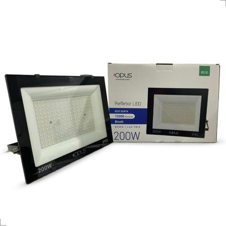 Imagem de Refletor Led 6500K 200W Holofote Garagem Condomínio Ip65