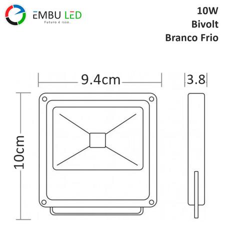 Imagem de Refletor Led Cob 10W Branco Frio Bivolt Ip67 Prova DÁgua