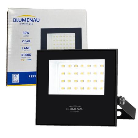 Imagem de Refletor Led Slim 30w Branco Quente 3000K IP66 Luz AMARELA