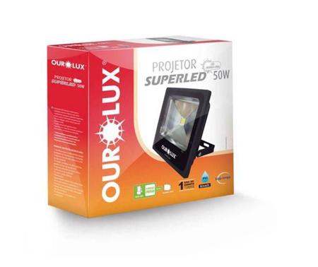 Imagem de Refletor Led Slim 50w 6500k Preto Bivolt Ourolux