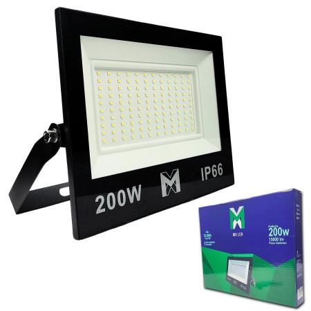 Imagem de Refletor LED SMD 200w Holofote Prova d'água Branco Frio 6500k Luz Branca Bivolt 110v 220v Blindado Alta Potência IP66