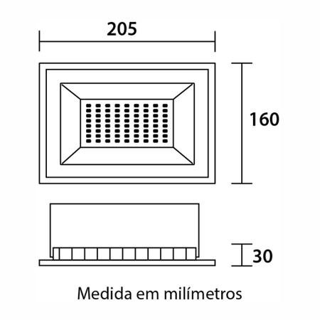 Imagem de Refletor Led Tech 50W Alumínio Preto Bivolt