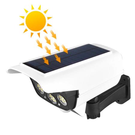 Imagem de Refletor Solar com Sensor de Movimentos Câmera Falsa com Controle e Placa Solar