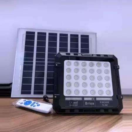 Imagem de Refletor Solar de Led 100w com Placa Solar e Controle Brisa