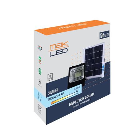 Imagem de Refletor Solar Led 100w com Controle Remoto e Placa MakLed