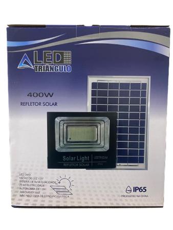 Imagem de Refletor Solar Led Holofote 400w Placa Bateria Prova Dágua