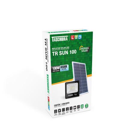 Imagem de Refletor TR Sun LED 100W Solar Preto 6500K Taschibra