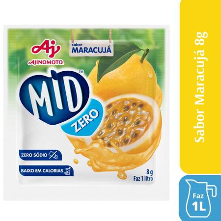 Imagem de Refresco em Pó MID Zero Açúcar Sabor Maracujá 8g