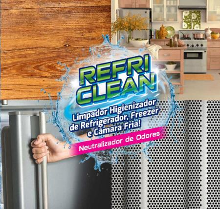 Imagem de Refriclean Limpa Higieniza Geladeira Freezer Câmara Fria Biodegradável Tira Odor e Mau Cheiro 500 ml