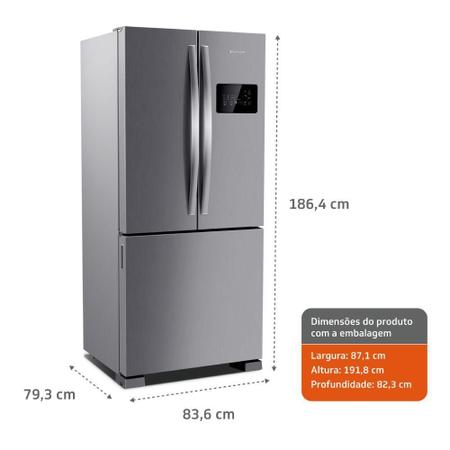 Imagem de Refrigerador Brastemp Side Inverse 3 Portas Frost Free 554 Litros Inox 127V BRO85AK