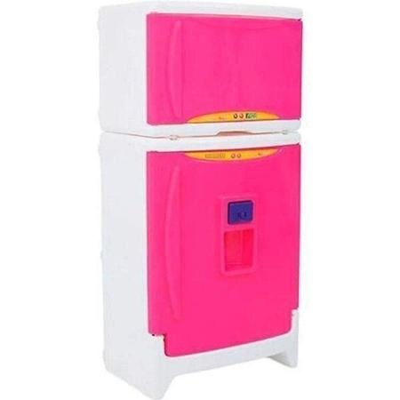 Imagem de Refrigerador Duplex Infantil com Acessórios Casinha Flor Rosa Xalingo Brinquedos