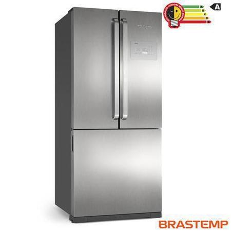 Imagem de Refrigerador Side by Side Inverse Brastemp de 03 Portas Frost Free em Evox com 540 Litros Cor Inox e Cinza - BRO80AK