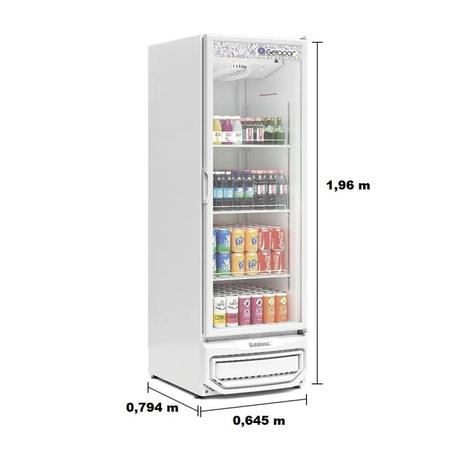 Imagem de Refrigerador Vertical Degelo Automático 570 Litros Porta de Vidro GRV-57 BR Gelopar Branco 127v