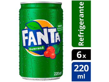 Imagem de Refrigerante Lata Fanta Guaraná 6 Unidades - 220ml