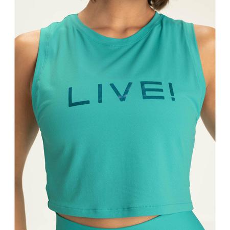 Regata Cropped Live Feminino Azul Claro - Regata Esportiva - Magazine Luiza