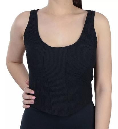 Imagem de Regata Feminina Babicat Cropped Corpete Preto - B2807