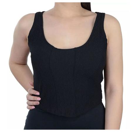 Imagem de Regata Feminina Babicat Cropped Corpete Preto - B2807