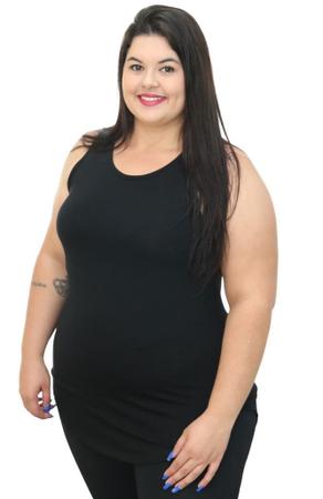 Imagem de Regata Feminina Long line Sobrelegging Alongada Extra Plus Size Básica Cobre Bumbum Várias Cores