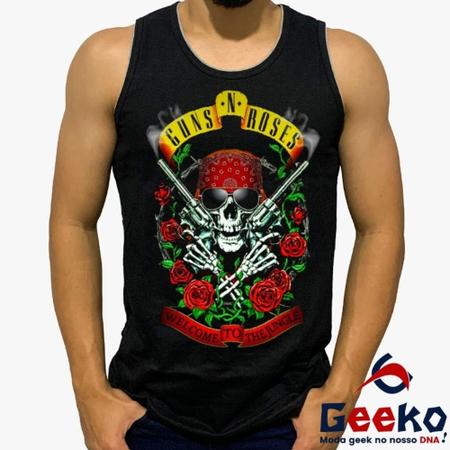 Imagem de Regata Guns N Roses 100% Algodão Axl Rose Welcome to the Jungle Rock Geeko