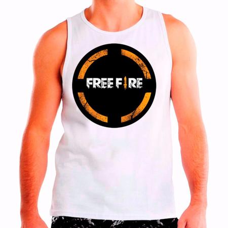 Regata Masculina Branca Free fire jogos games 02 - DESIGN