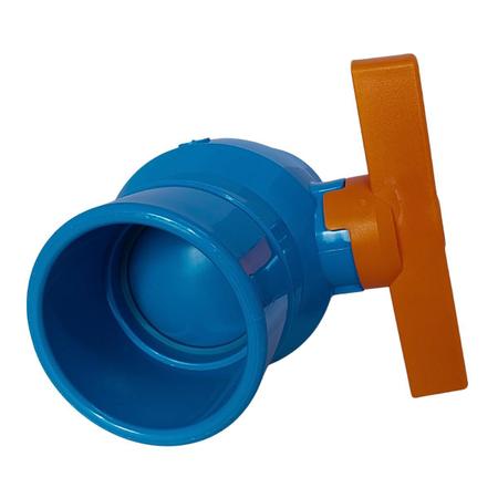 Imagem de Registro Esfera Soldável 60Mm Pvc Para Irrigação Azul Durin