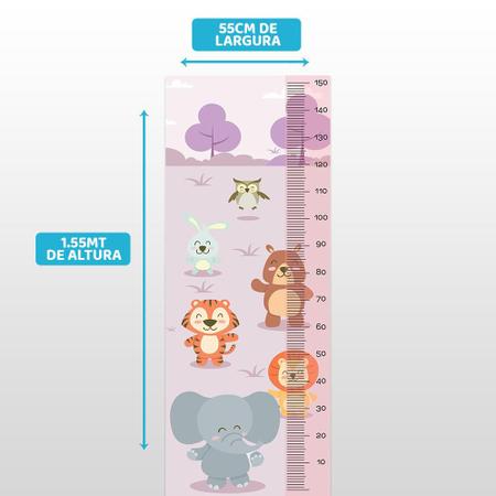 Régua de crescimento infantil - animais masi que fofos lilás - Tooperfect Imagem de Régua de crescimento infantil - animais masi que fofos lilás