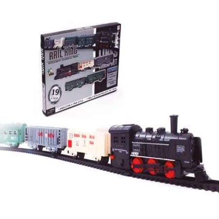 Trem Locomotiva Rei dos Trilhos - 19 peças - Amendoim Brinquedos